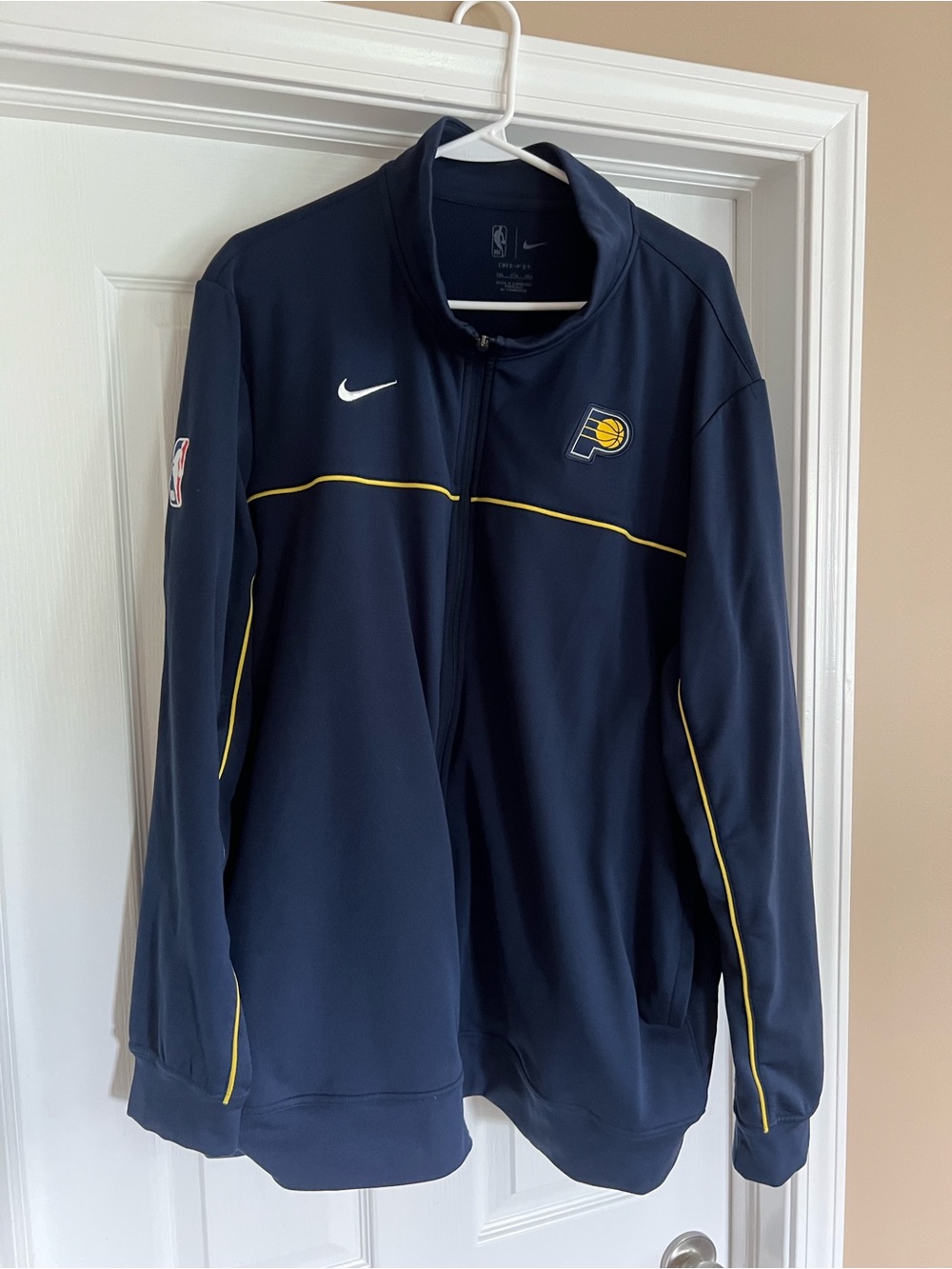 Nike Navy and Yellow Indiana Pacers Track Jacket